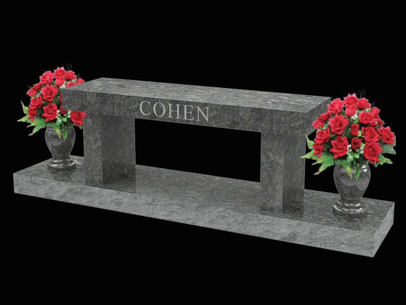 Bench-Cohen granite custom bench monument.