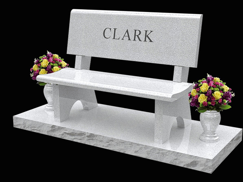 Bench-clark granite bench monument.