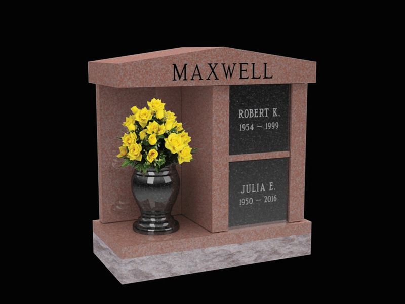 Cremation-Monument-Maxwell colored granite cremation monument.