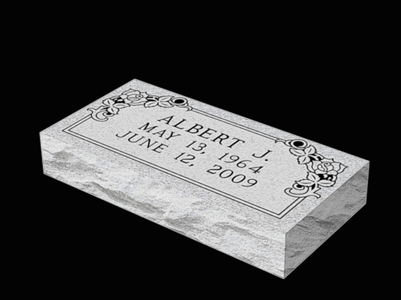 Flat-Grass-Marker-Albert-J granite monument.