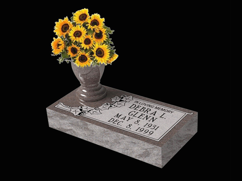 Flat-Grass-Marker-Glenn granite monument.