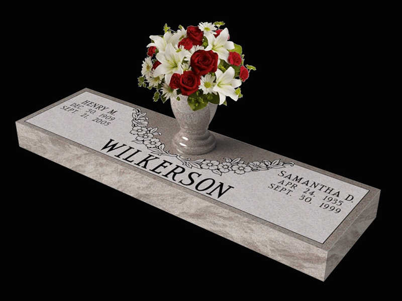 Flat-Grass-Marker-Wilkerson granite monument.