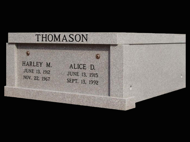Mausoleum-Thomason granite masoleum.