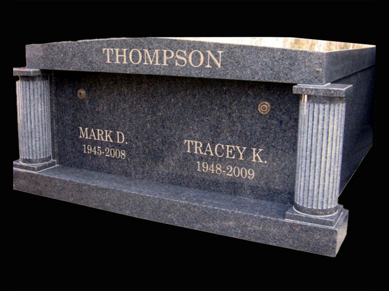 Mausoleum-Thompson black granite masoleum.