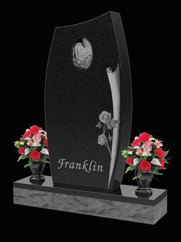 Monument-Franklin black custom granite monument.