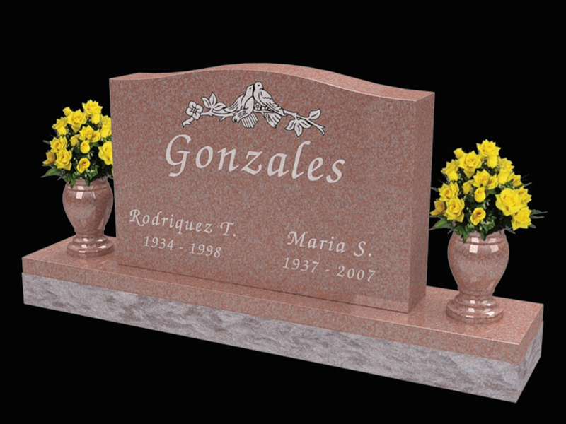 Monument-Gonzales colored custom granite monument.
