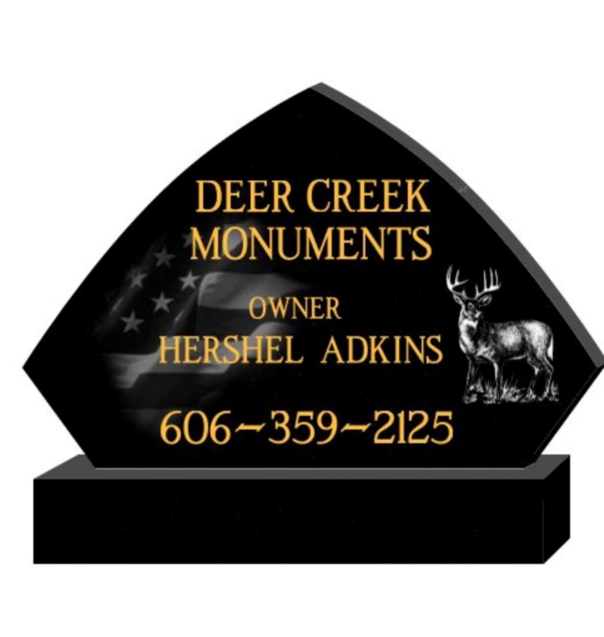 Monument Photo_PutOnHomePage Deer Creek Monuments black granite sign